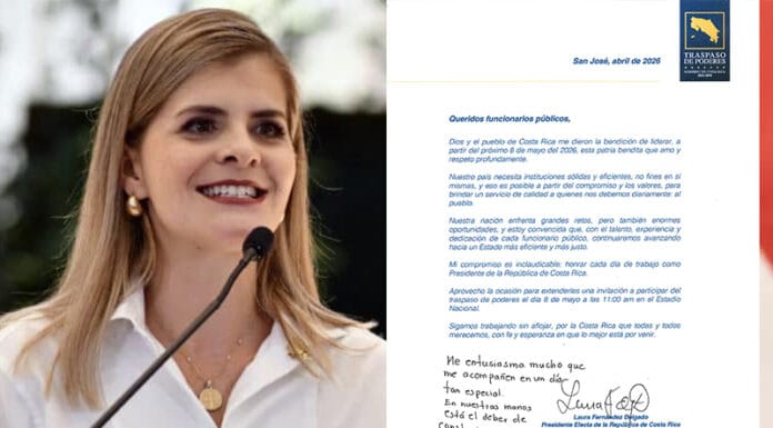 Laura Fernández envía emotiva carta a funcionarios para que la acompañen el 8 de mayo