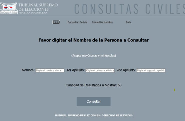 TSE realizará cambios para poder realizar consultas sobre datos de costarricenses